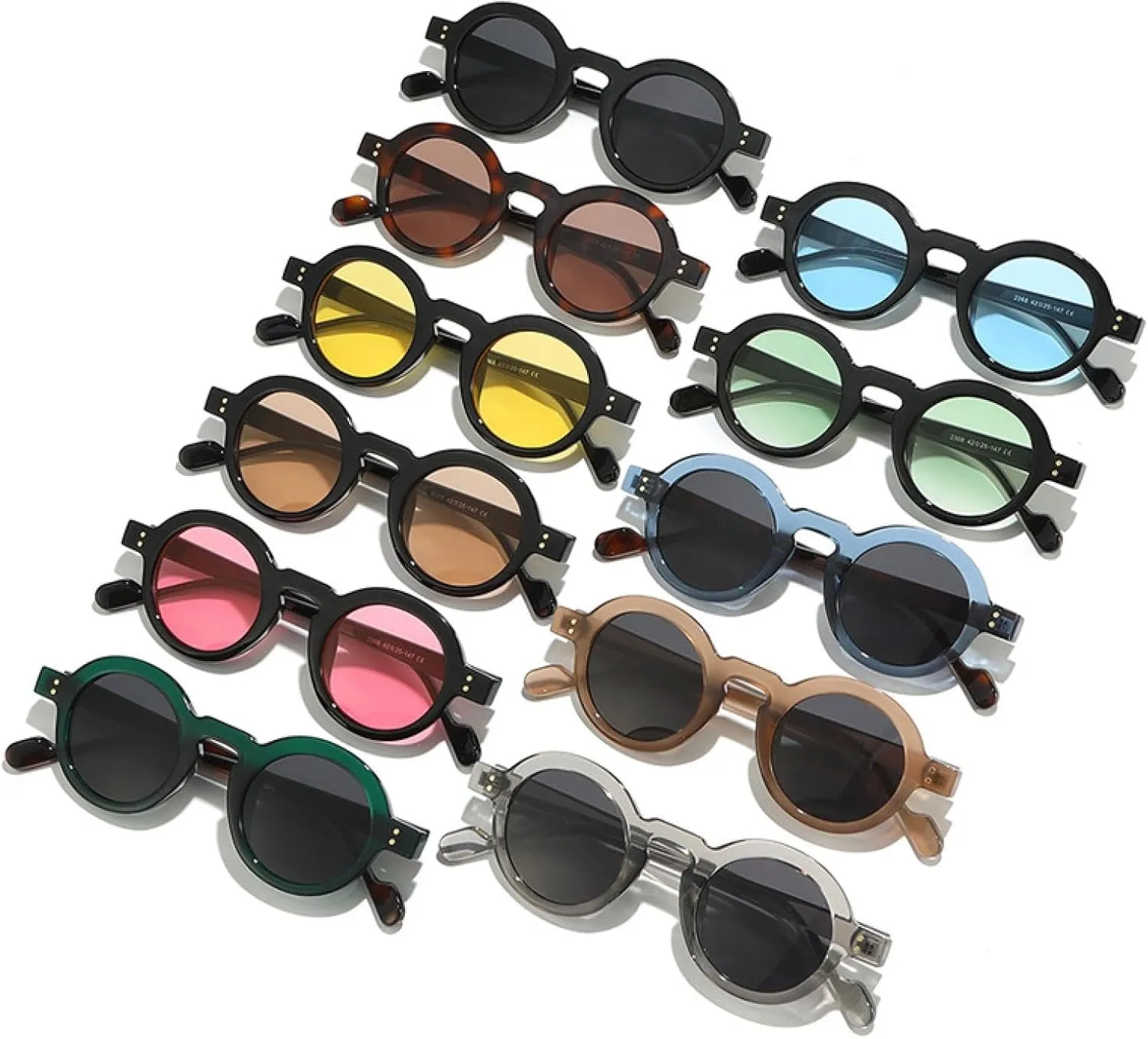 Fashion Round Sunglasses Women Small Frame Luxury Sun Glasses Female Vintage Rivets Eyewear
