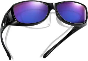 Fit Over Glasses Wrap Around Sunglasses for Men Cycling Driving Fishing Polarized 100% UV Protection