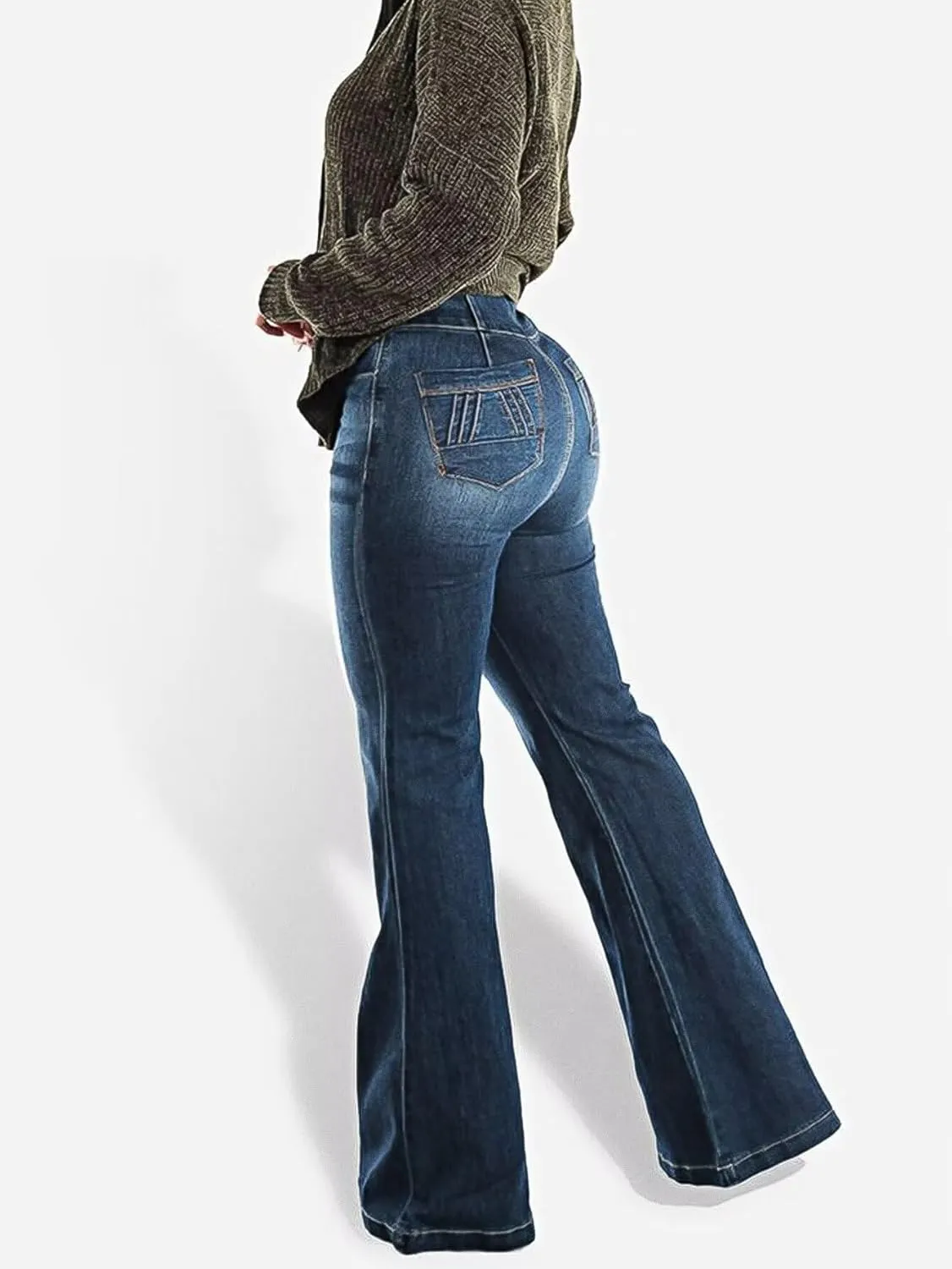 Flamingals Butt Lifting High Waist Tummy Control Bootcut Jeans