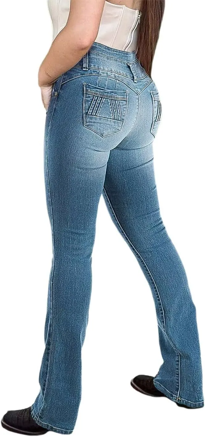 Flamingals Butt Lifting High Waist Tummy Control Bootcut Jeans