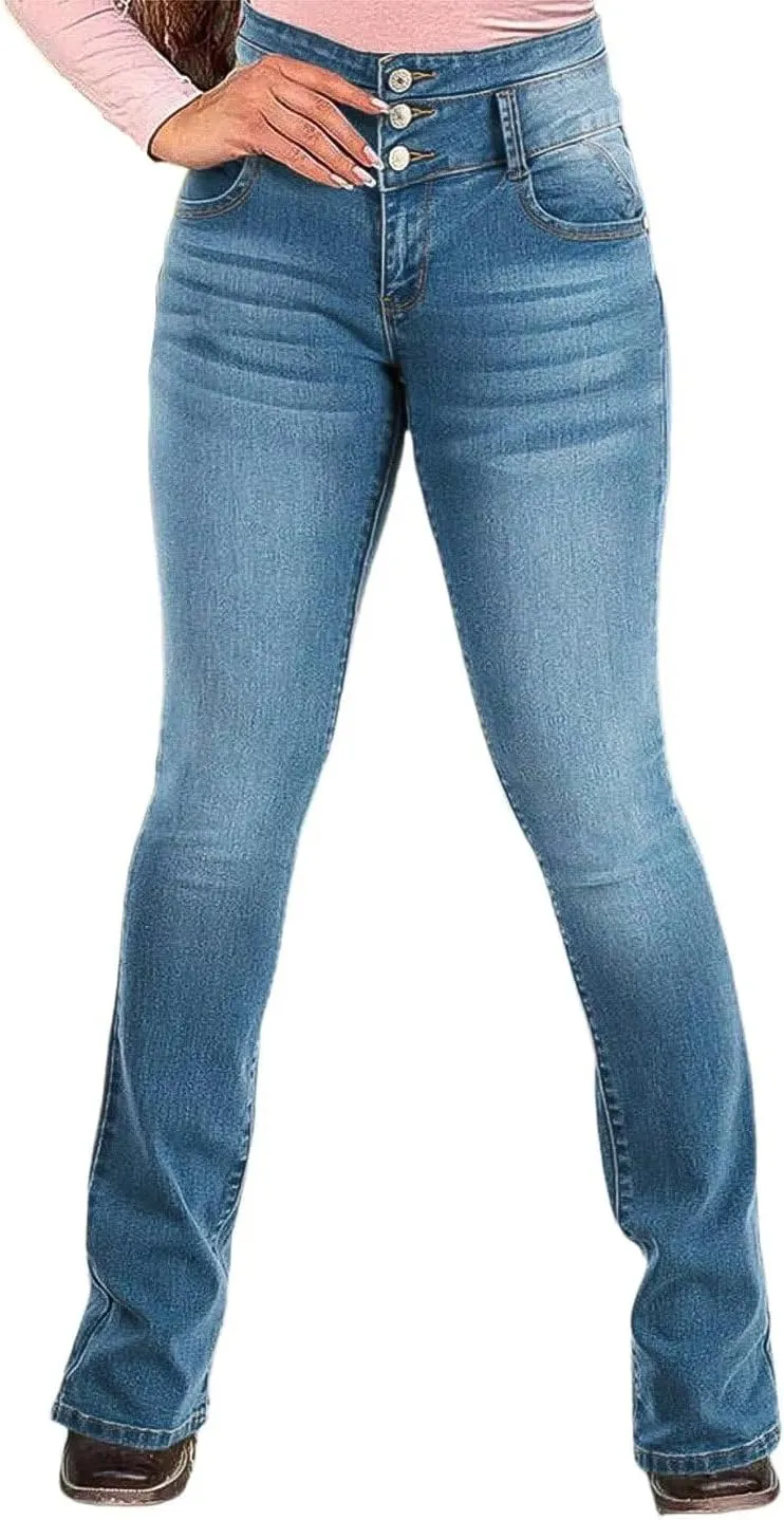Flamingals Butt Lifting High Waist Tummy Control Bootcut Jeans