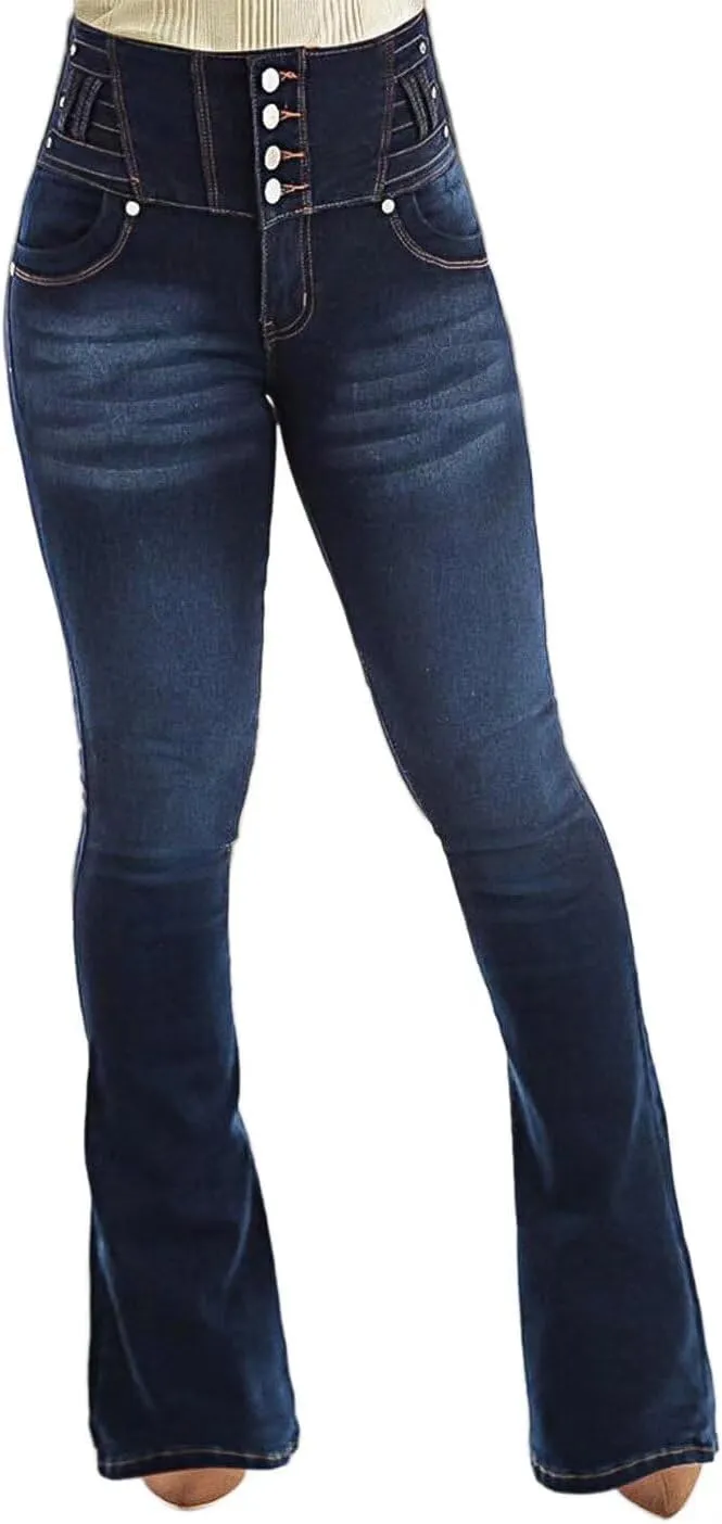 Flamingals Butt Lifting High Waist Tummy Control Bootcut Jeans