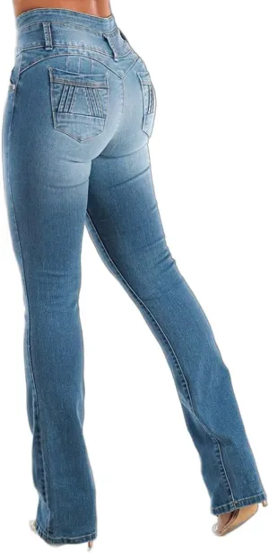 Flamingals Butt Lifting High Waist Tummy Control Bootcut Jeans
