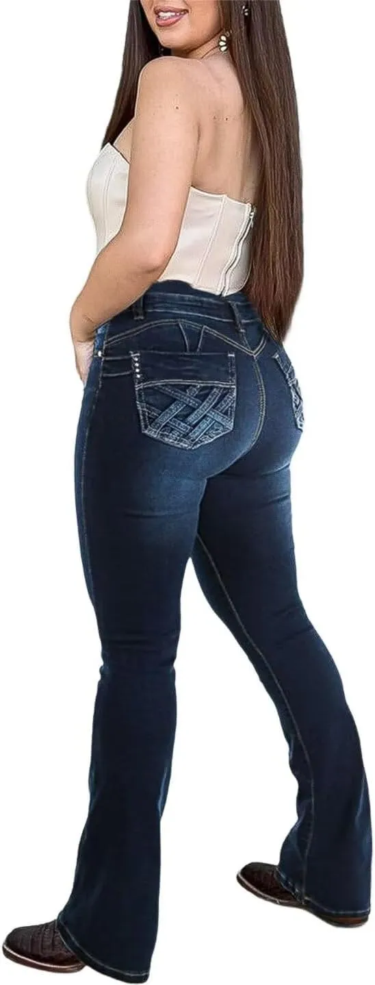 Flamingals Butt Lifting High Waist Tummy Control Bootcut Jeans