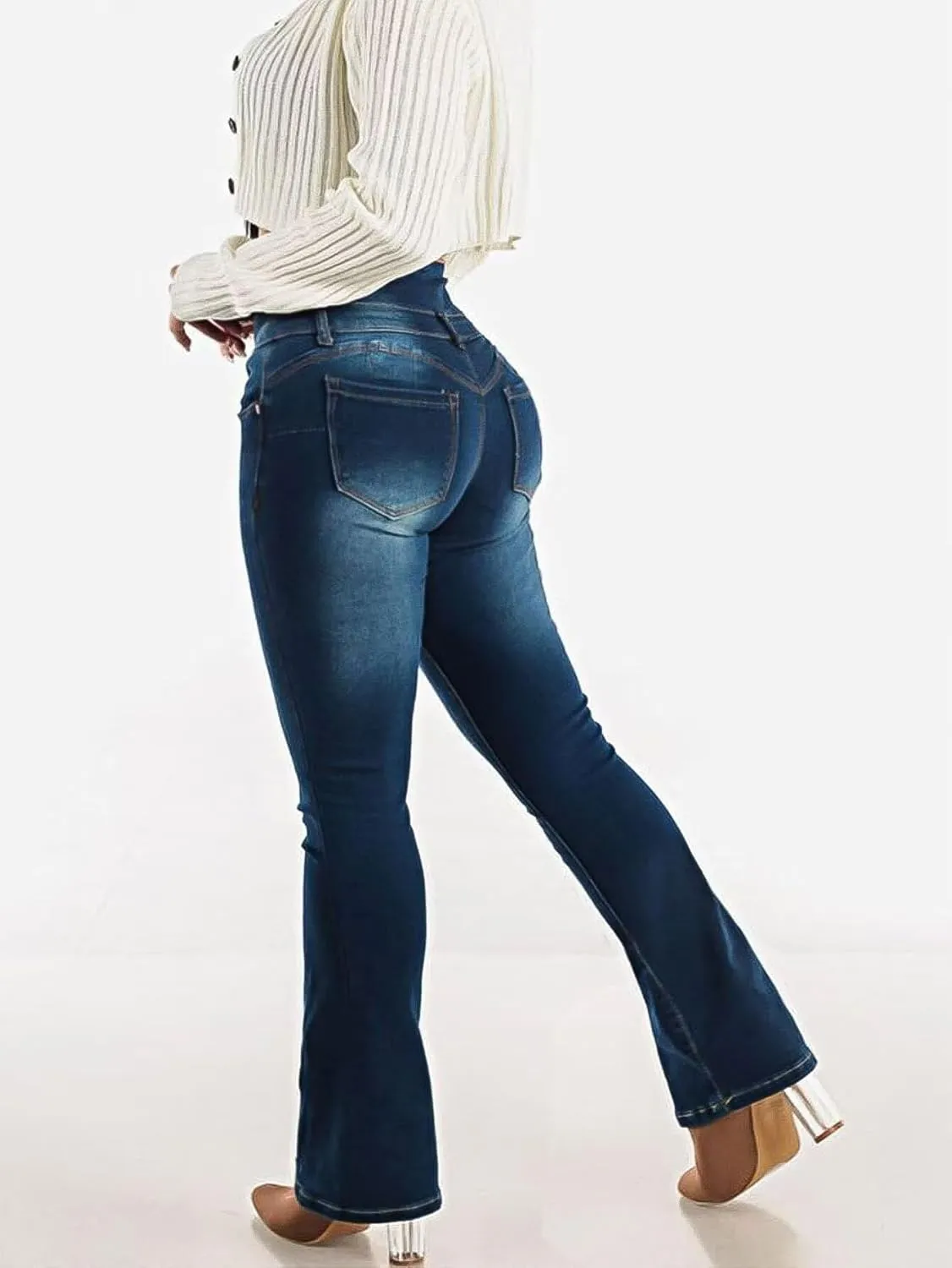 Flamingals Butt Lifting High Waist Tummy Control Bootcut Jeans