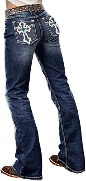 Flamingals Butt Lifting High Waist Tummy Control Bootcut Jeans