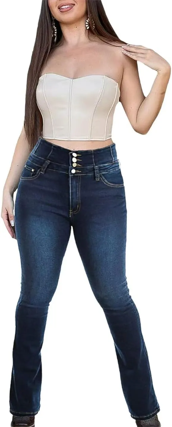 Flamingals Butt Lifting High Waist Tummy Control Bootcut Jeans
