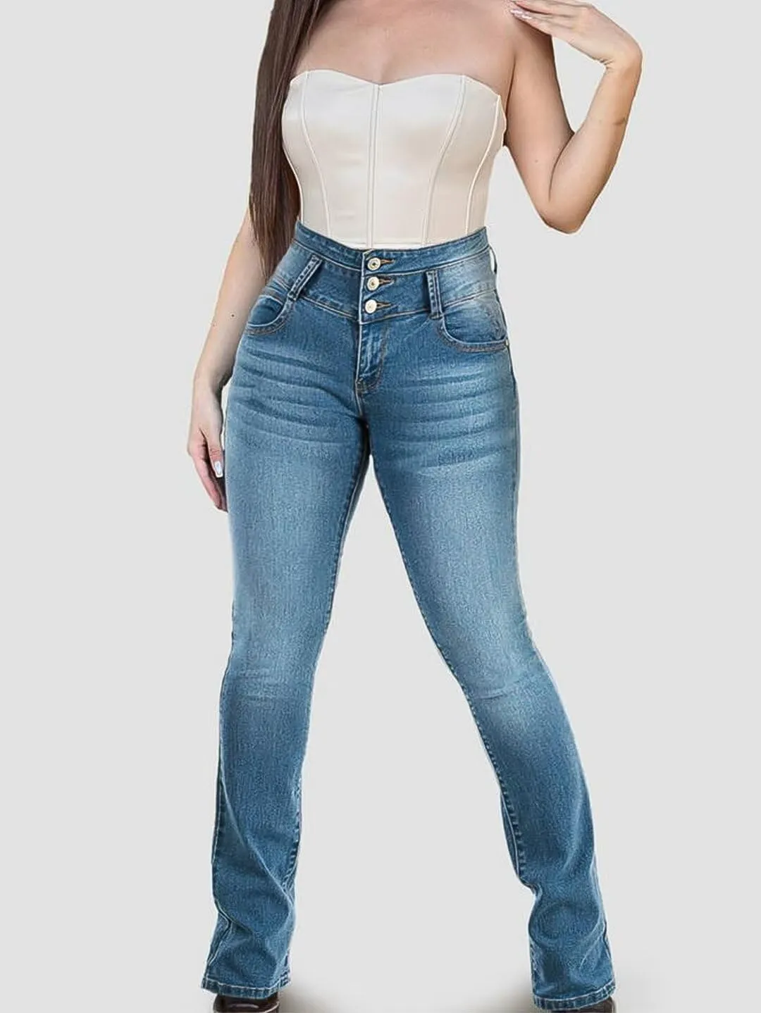 Flamingals Butt Lifting High Waist Tummy Control Bootcut Jeans