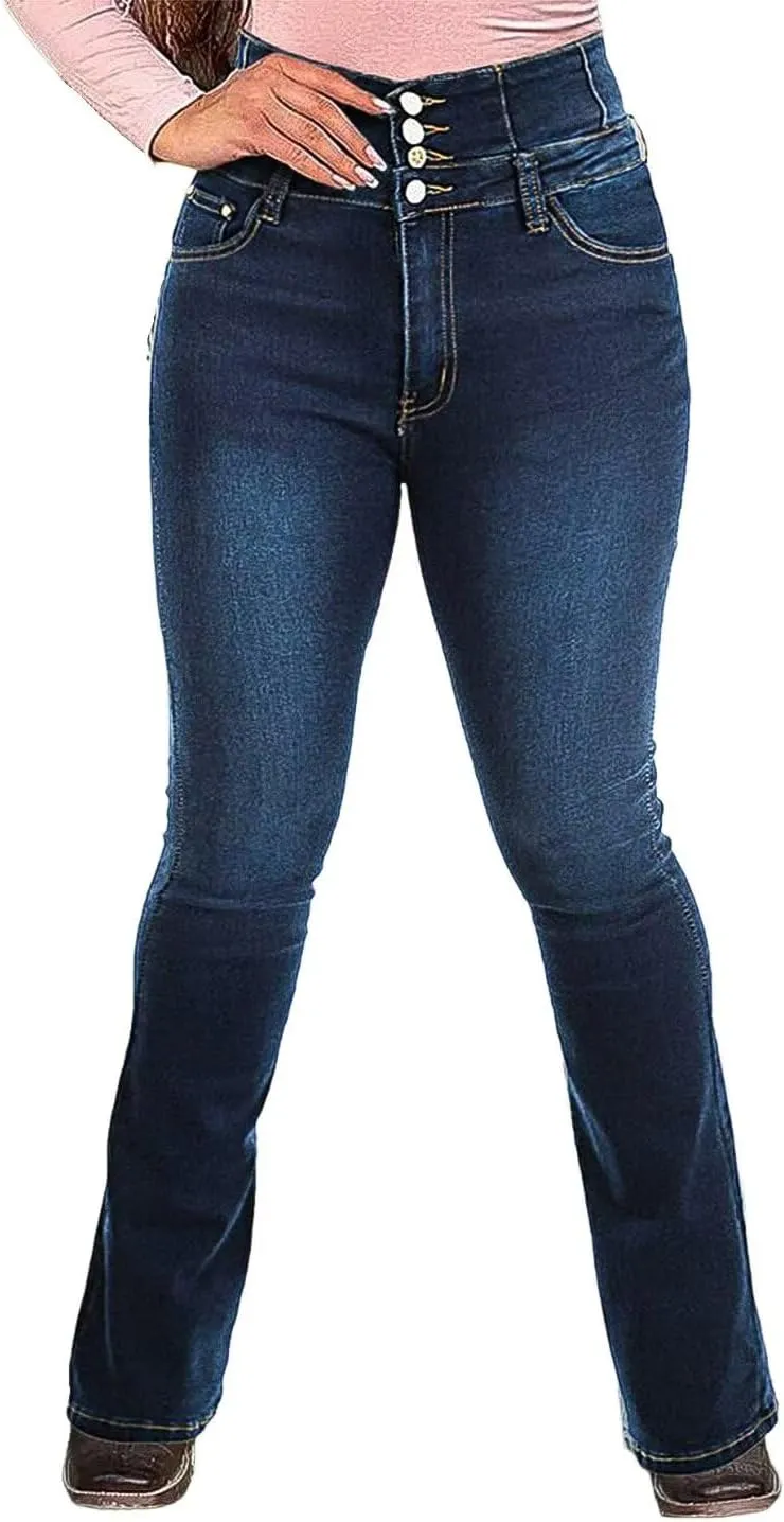 Flamingals Butt Lifting High Waist Tummy Control Bootcut Jeans