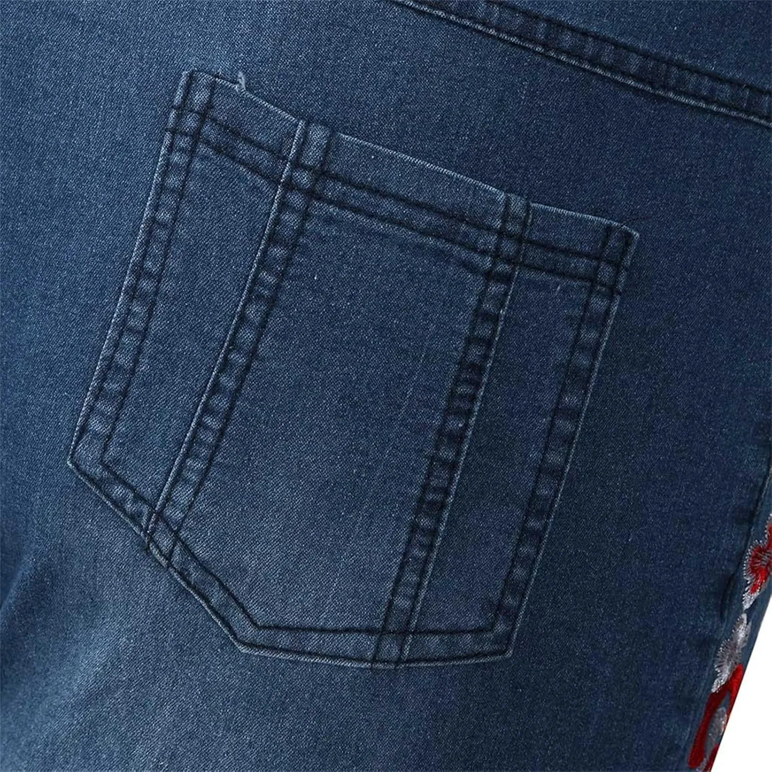 Flared Jeans for Women 70s High Waisted Jeans Lightweight Denim Embroidered Pants Bootcut Bell Bottom Jeans