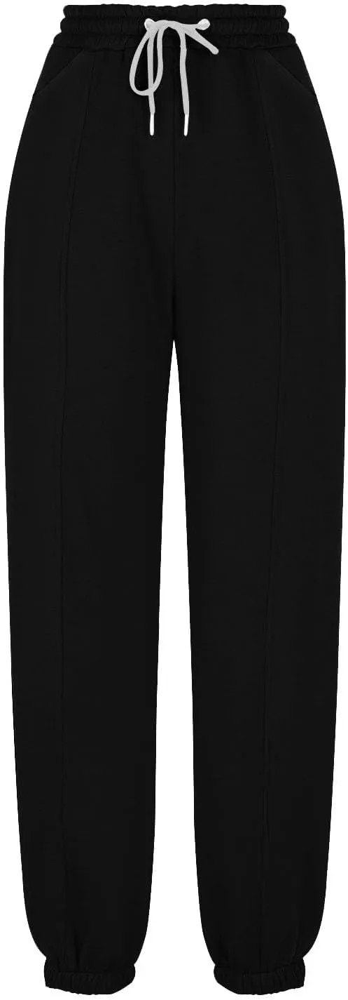 Fleece Womens Joggers with Pockets Loose Sweatpants High Waisted Sweat Pants Athletic Ankle Pull on Jogger Pants