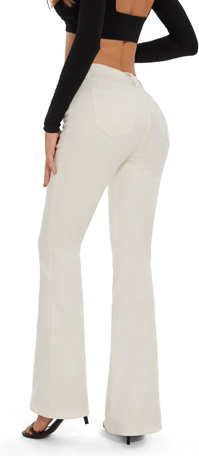 FLYING BANANA Women's High Waisted Butt Lifting Stretch Bootcut Jeans