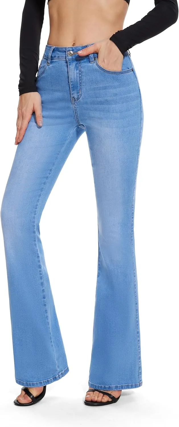 FLYING BANANA Women's High Waisted Butt Lifting Stretch Bootcut Jeans