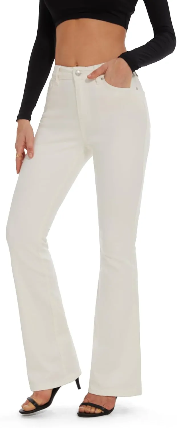 FLYING BANANA Women's High Waisted Butt Lifting Stretch Bootcut Jeans