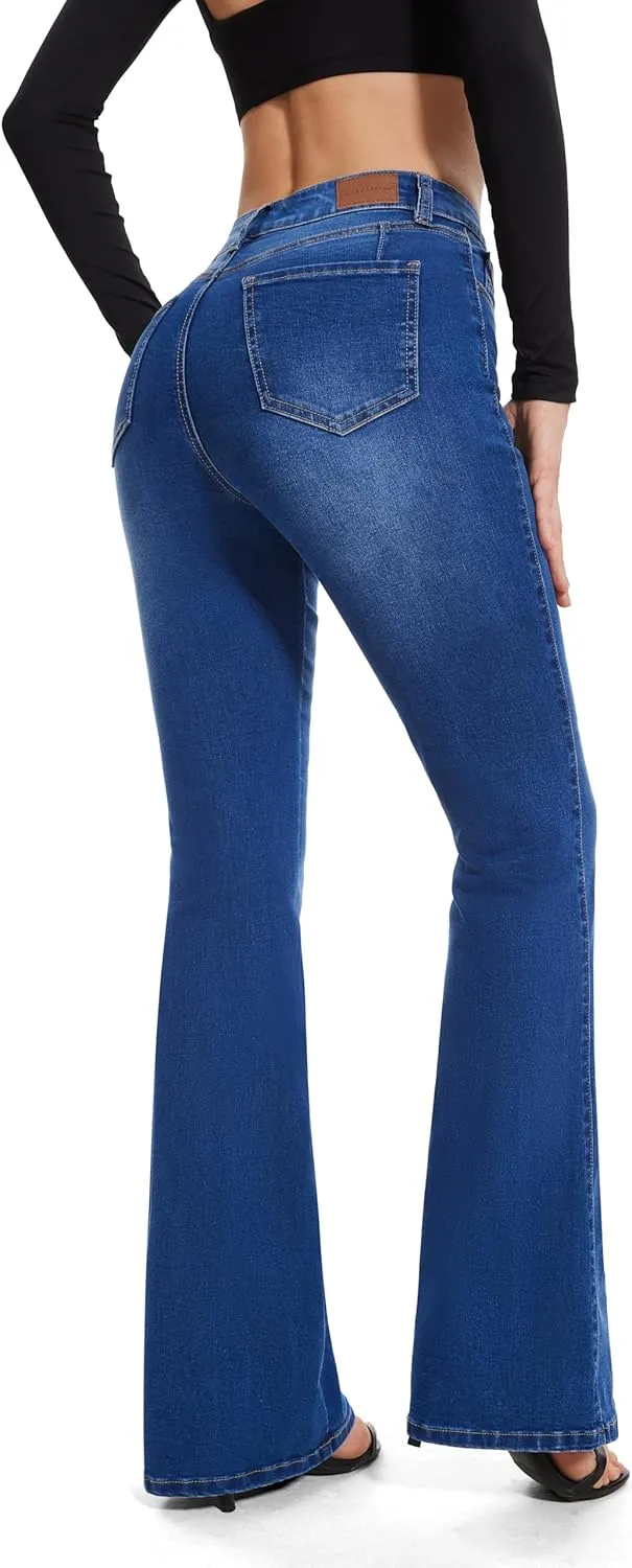 FLYING BANANA Women's High Waisted Butt Lifting Stretch Bootcut Jeans