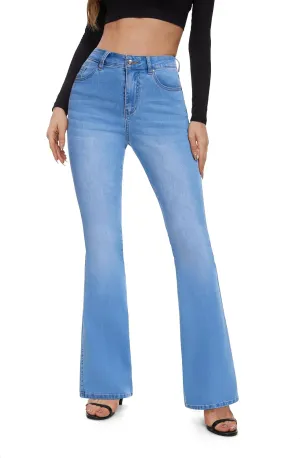 FLYING BANANA Women's High Waisted Butt Lifting Stretch Bootcut Jeans
