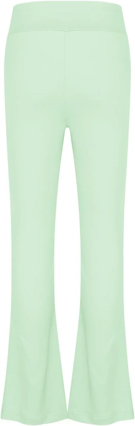 Girls Flare Leggings Cross High Waisted Yoga Pants Bootcut Leggings Kids Stretch Dance Bell Bottoms with Pockets Soft