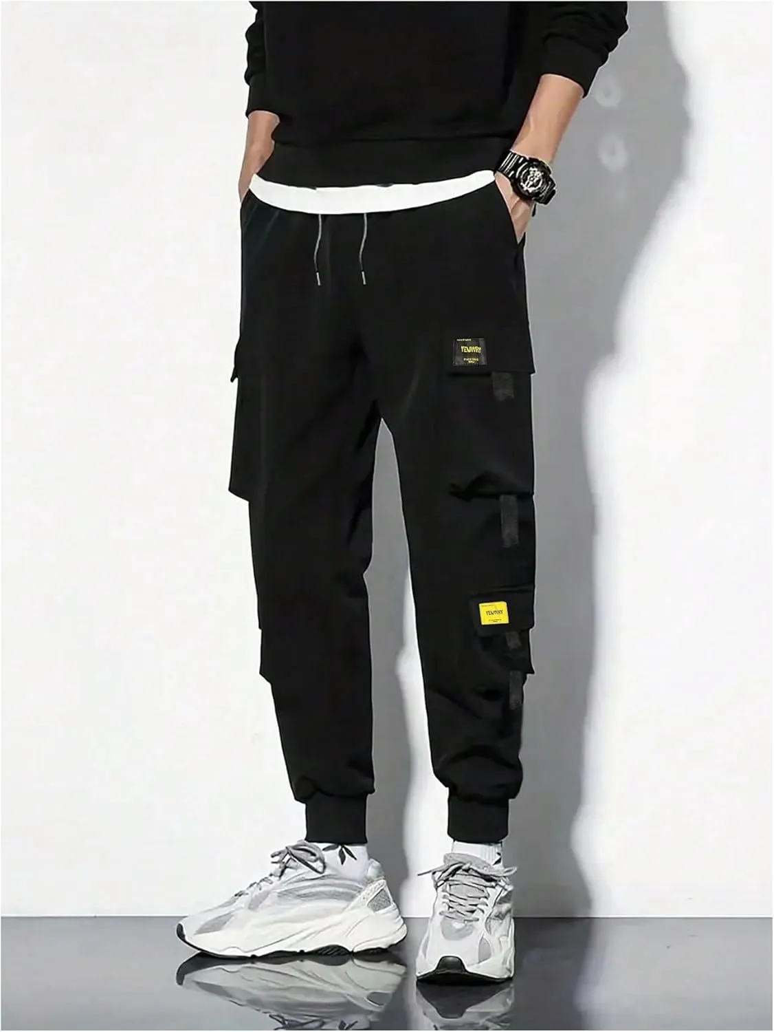 GORGLITTER Boy's Cargo Pants Elastic Waist Drawstring Joggers with Multi Pockets Lightweight Pants for Sports