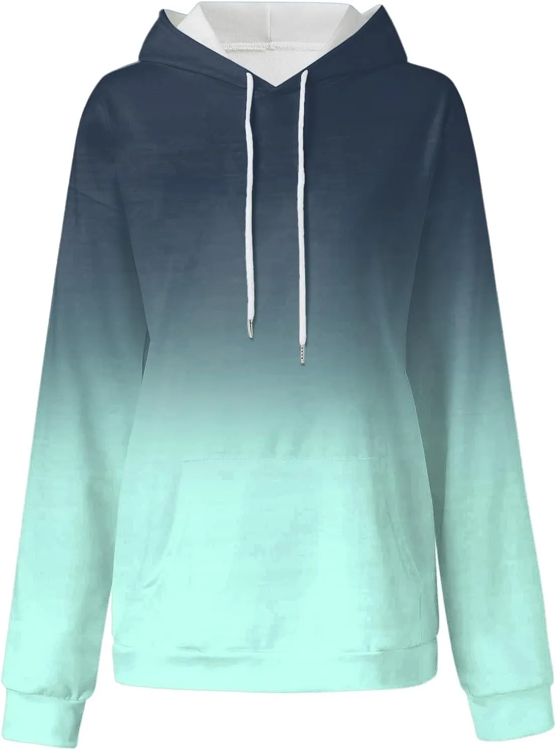 Gradient Printed Hoodies for Women Oversized Hooded Sweatshirts Long Sleeve Shirts Cozy Soft Pullover Womans Hoodie