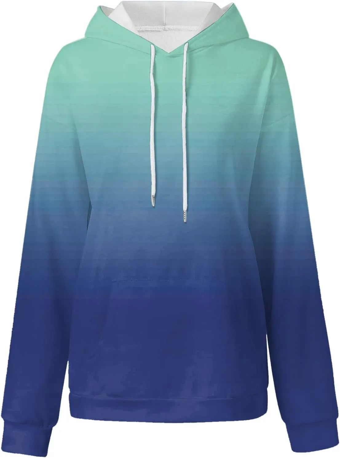 Gradient Printed Hoodies for Women Oversized Hooded Sweatshirts Long Sleeve Shirts Cozy Soft Pullover Womans Hoodie