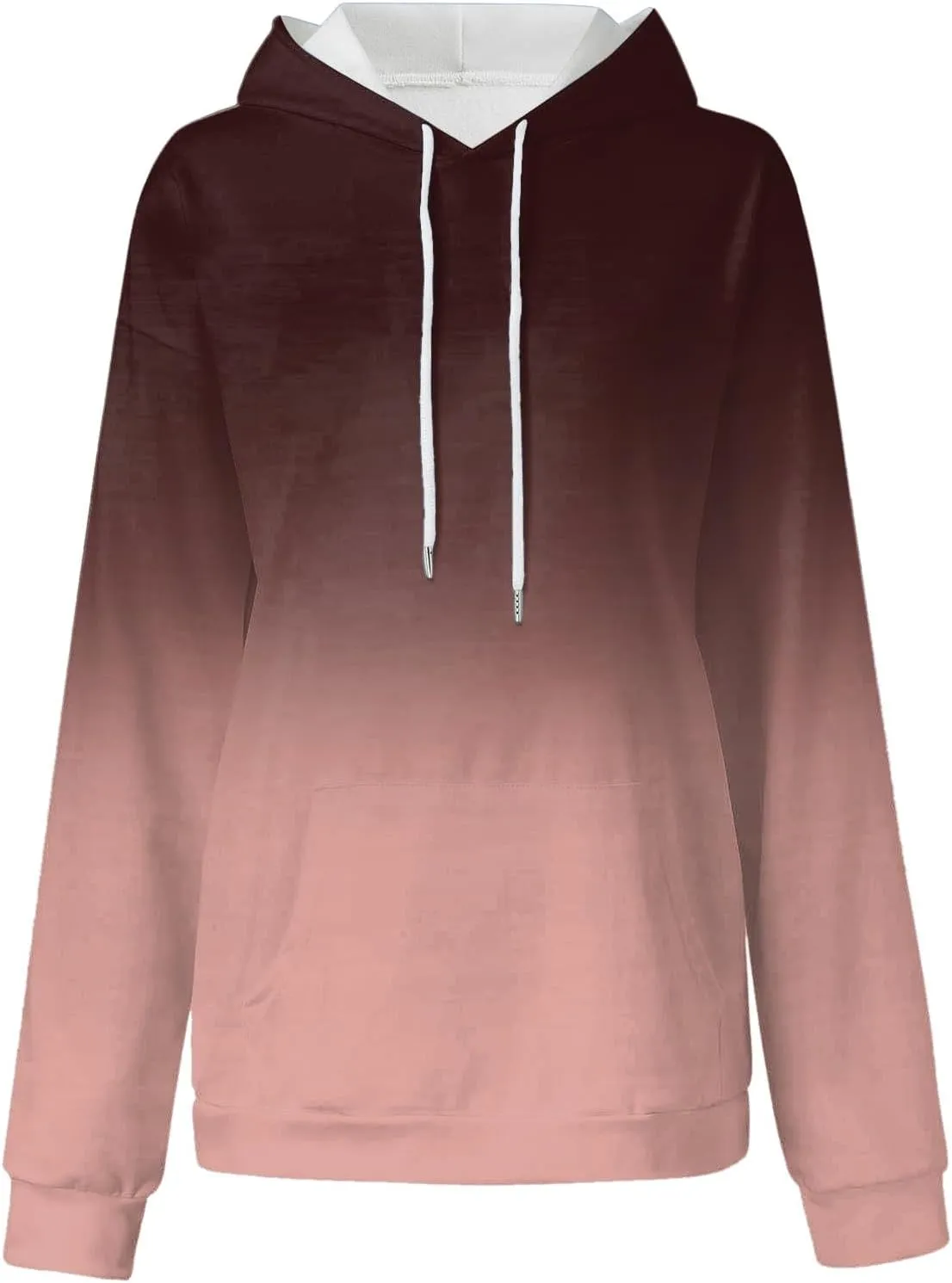 Gradient Printed Hoodies for Women Oversized Hooded Sweatshirts Long Sleeve Shirts Cozy Soft Pullover Womans Hoodie