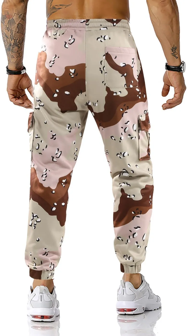 GRAJTCIN Casual Camo Joggers Sweatpants for Men Lightweight Hiking Outdoor Sweatpants Streetwear Pants for Men