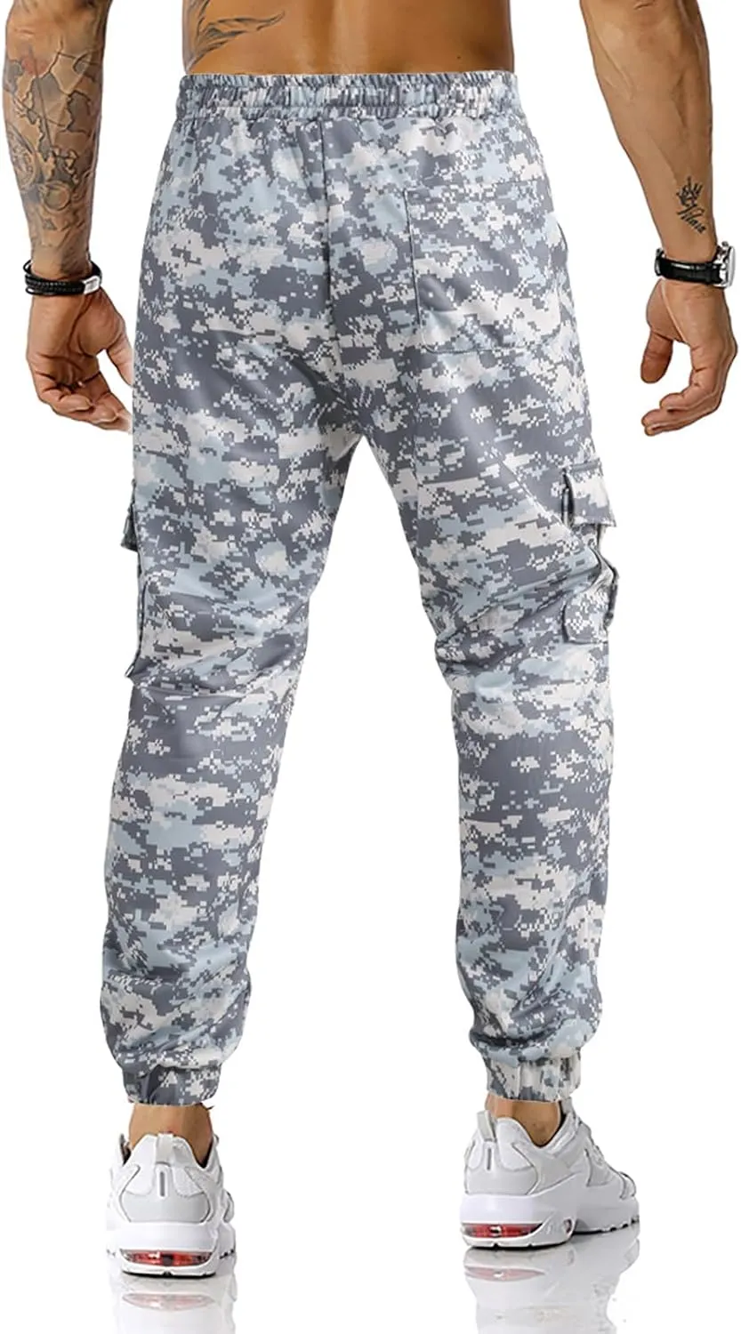 GRAJTCIN Casual Camo Joggers Sweatpants for Men Lightweight Hiking Outdoor Sweatpants Streetwear Pants for Men