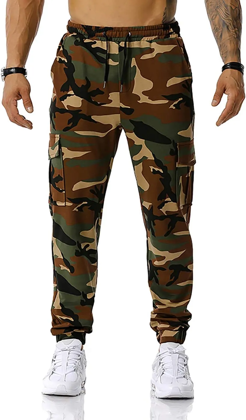 GRAJTCIN Casual Camo Joggers Sweatpants for Men Lightweight Hiking Outdoor Sweatpants Streetwear Pants for Men