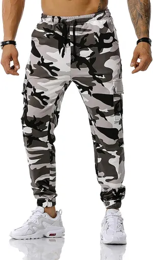 GRAJTCIN Casual Camo Joggers Sweatpants for Men Lightweight Hiking Outdoor Sweatpants Streetwear Pants for Men