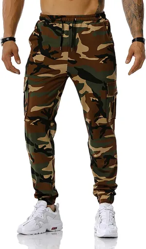 GRAJTCIN Casual Camo Joggers Sweatpants for Men Lightweight Hiking Outdoor Sweatpants Streetwear Pants for Men