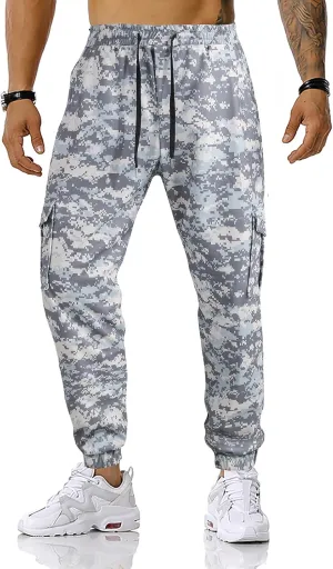 GRAJTCIN Casual Camo Joggers Sweatpants for Men Lightweight Hiking Outdoor Sweatpants Streetwear Pants for Men