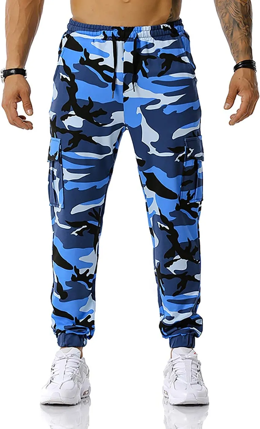 GRAJTCIN Casual Camo Joggers Sweatpants for Men Lightweight Hiking Outdoor Sweatpants Streetwear Pants for Men