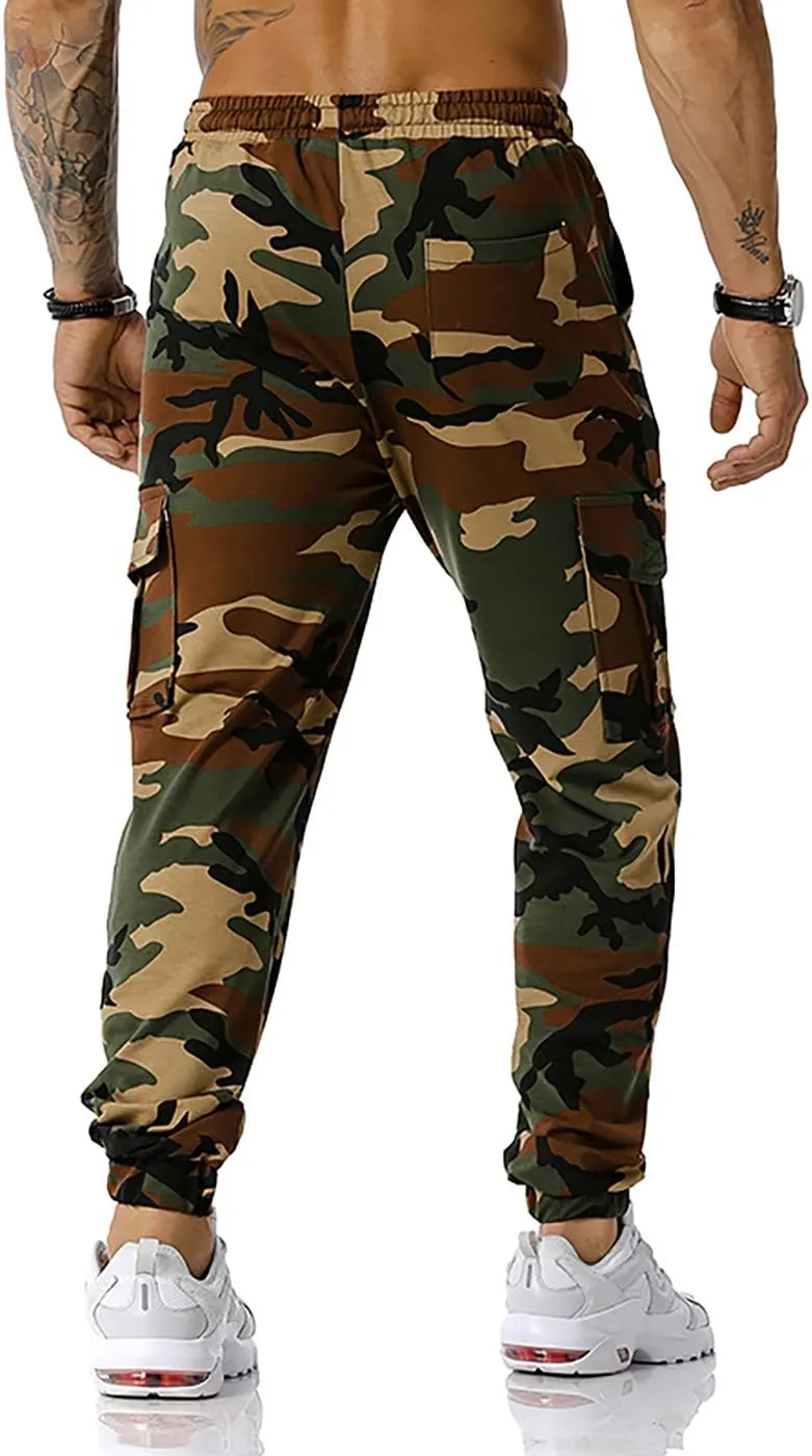 GRAJTCIN Casual Camo Joggers Sweatpants for Men Lightweight Hiking Outdoor Sweatpants Streetwear Pants for Men