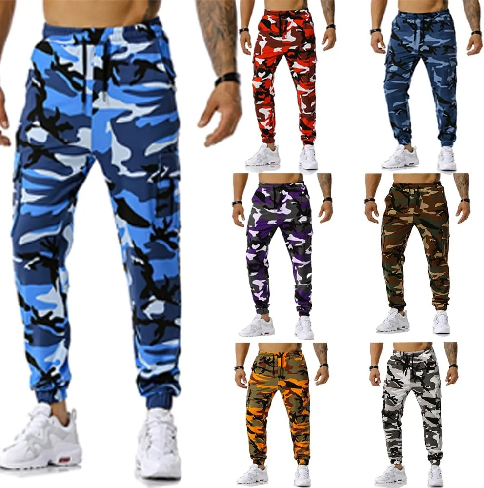 GRAJTCIN Casual Camo Joggers Sweatpants for Men Lightweight Hiking Outdoor Sweatpants Streetwear Pants for Men