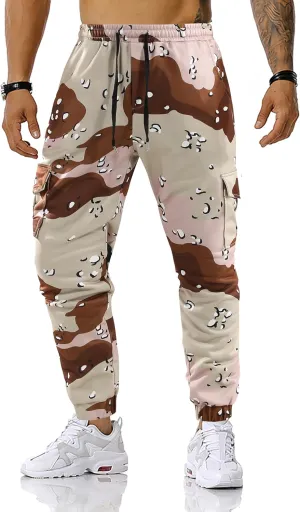 GRAJTCIN Casual Camo Joggers Sweatpants for Men Lightweight Hiking Outdoor Sweatpants Streetwear Pants for Men