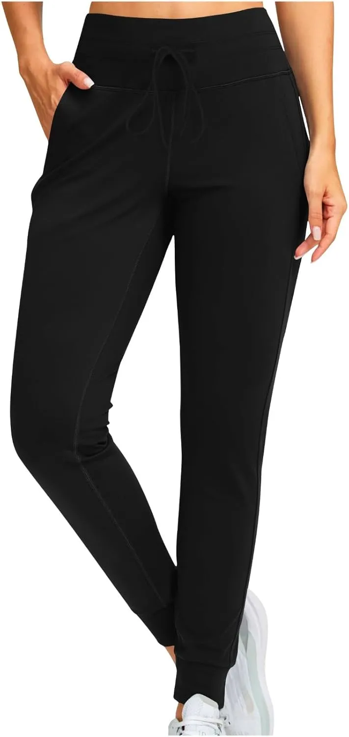 Gumipy Womens Joggers with Pockets Drawstring High Waisted Stretchy Sweatpants Soft Comfy Yoga Pants Tapered Lounge Pants