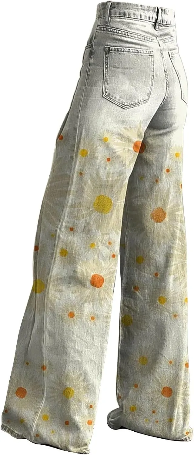 High Waisted Flared Jeans for Women 2025 Straight Leg Casual Vintage Palazzo Pants Y2k Streetwear Fashion Denim Pants
