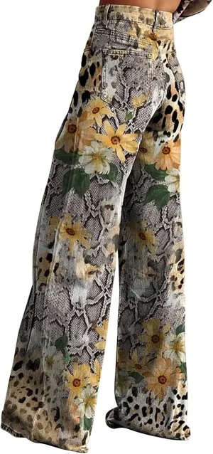 High Waisted Flared Jeans for Women 2025 Straight Leg Casual Vintage Palazzo Pants Y2k Streetwear Fashion Denim Pants