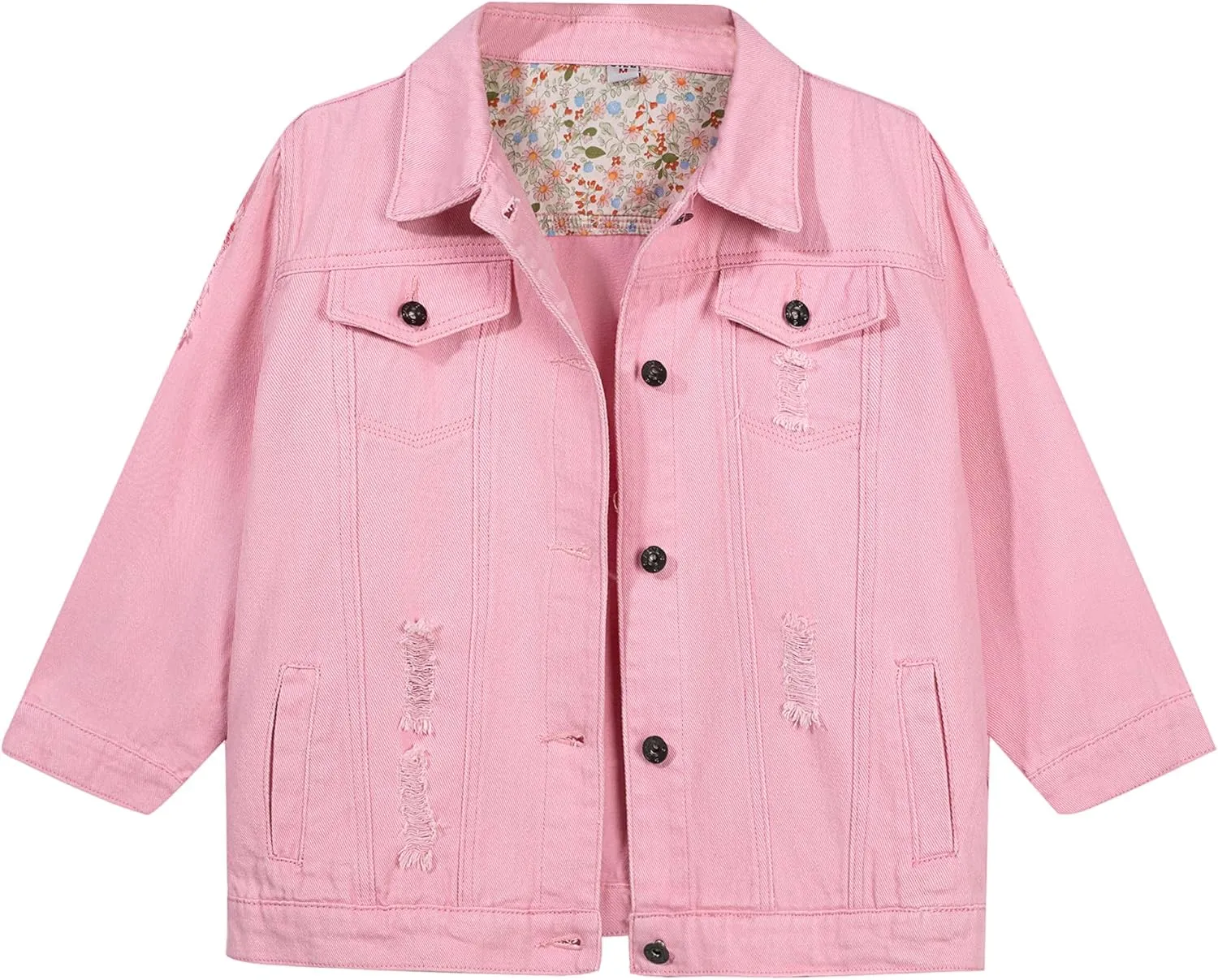 Hixiaohe Women Autumn 3/4 Sleeve Retro Short Denim Jackets Light Blue Jean Coats