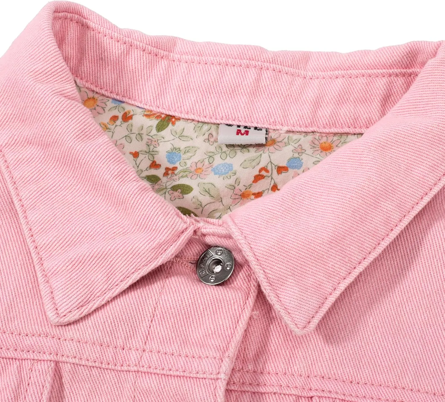 Hixiaohe Women Autumn 3/4 Sleeve Retro Short Denim Jackets Light Blue Jean Coats