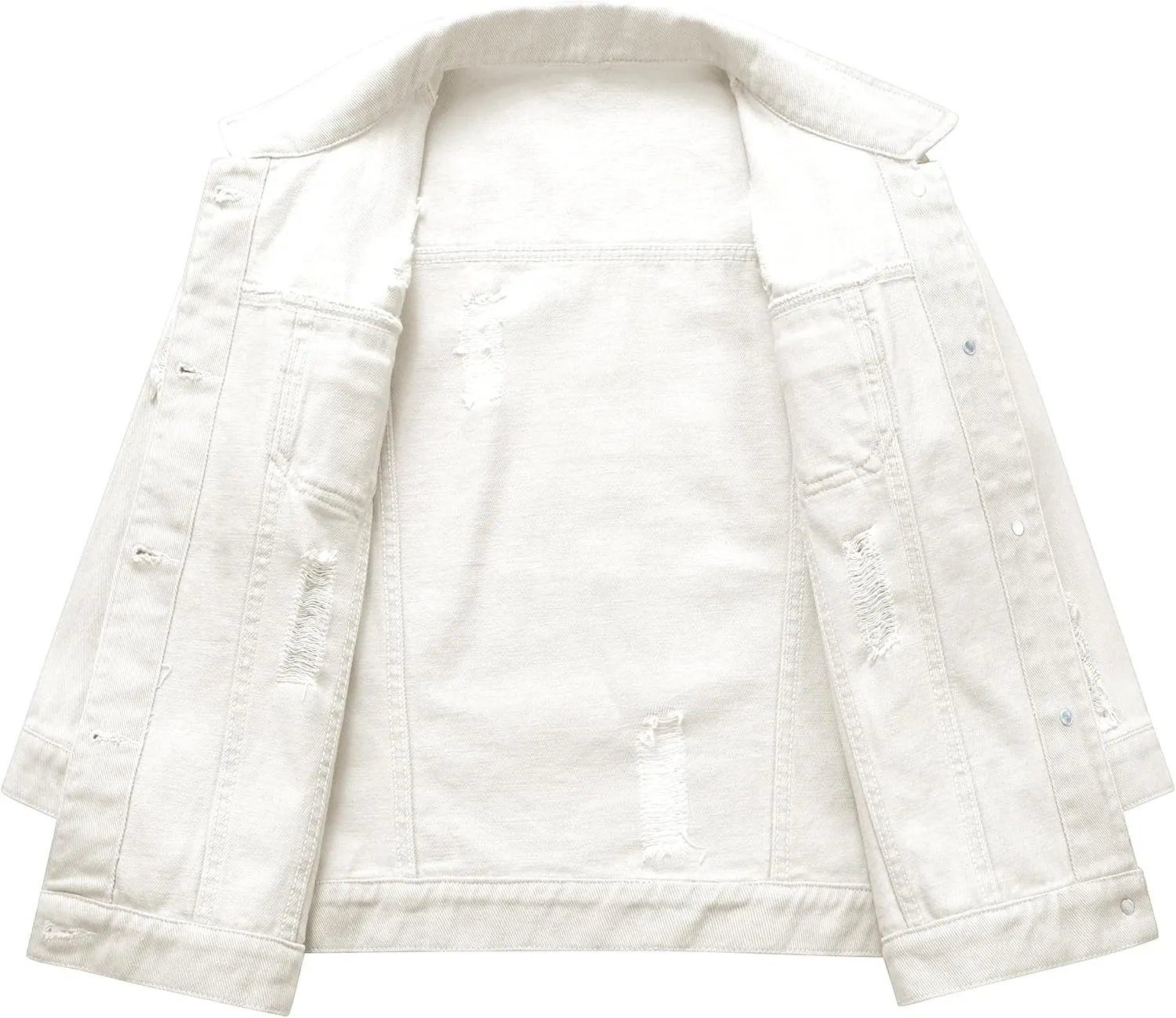 Hixiaohe Women Autumn 3/4 Sleeve Retro Short Denim Jackets Light Blue Jean Coats