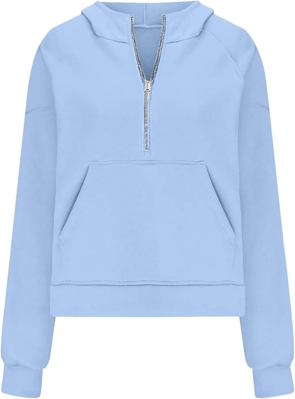 Hoodies for Women Quarter Zip Pullover Cropped Hoodies Long Sleeve Fleece Casual Half Zip Sweatshirts Fall Outfits Clothes
