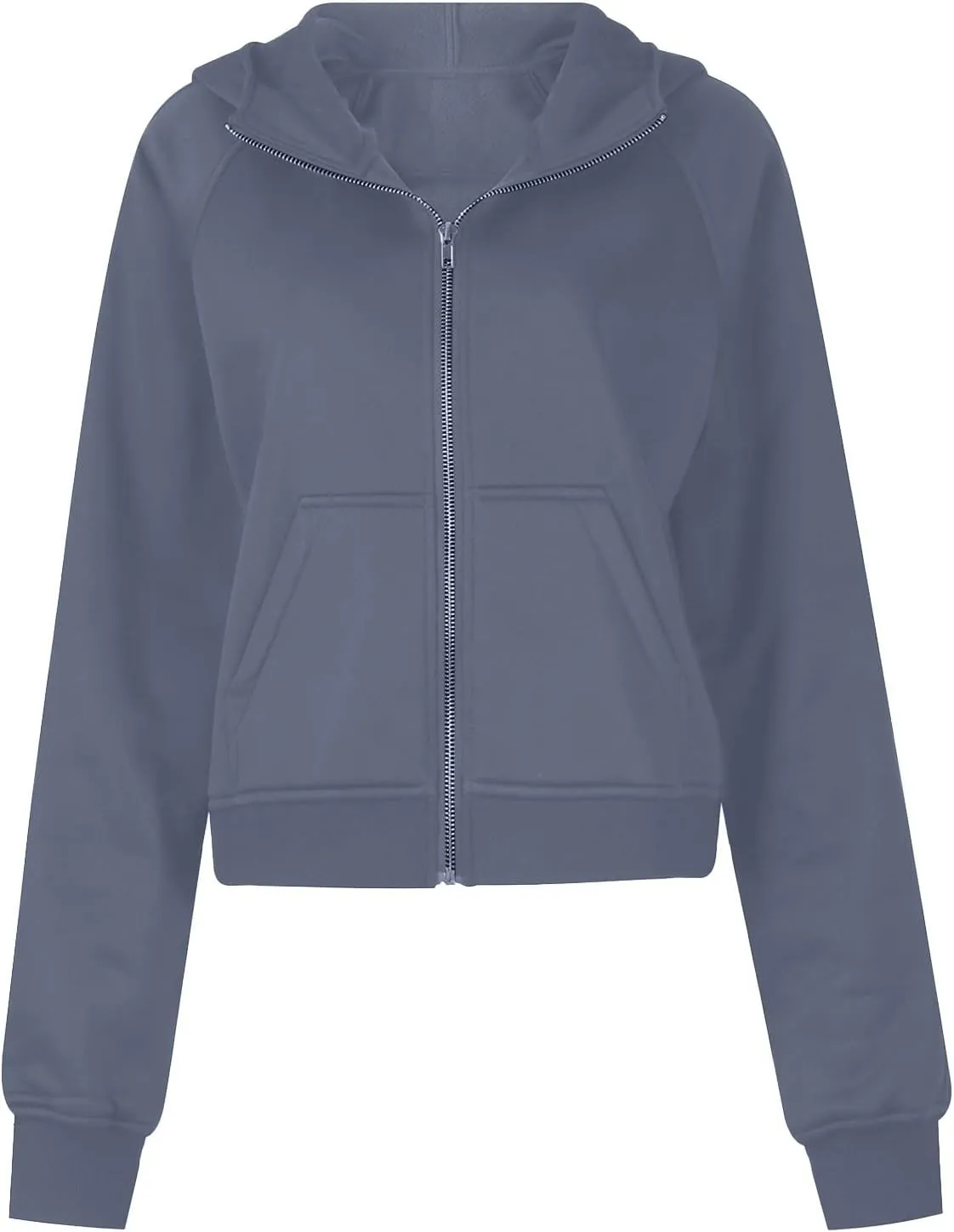 Hoodies for Women Zip Up Cropped Hoodies Fleece Oversized Sweatshirts Full Zip Jackets Y2k Fall Clothes 2024 Fashion Outfit