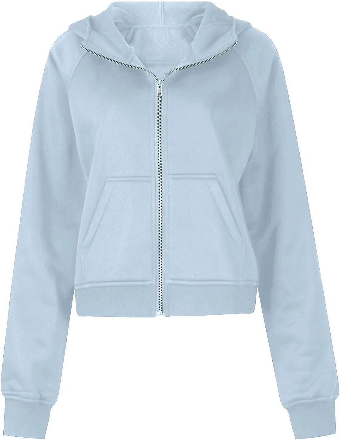 Hoodies for Women Zip Up Cropped Hoodies Fleece Oversized Sweatshirts Full Zip Jackets Y2k Fall Clothes 2024 Fashion Outfit