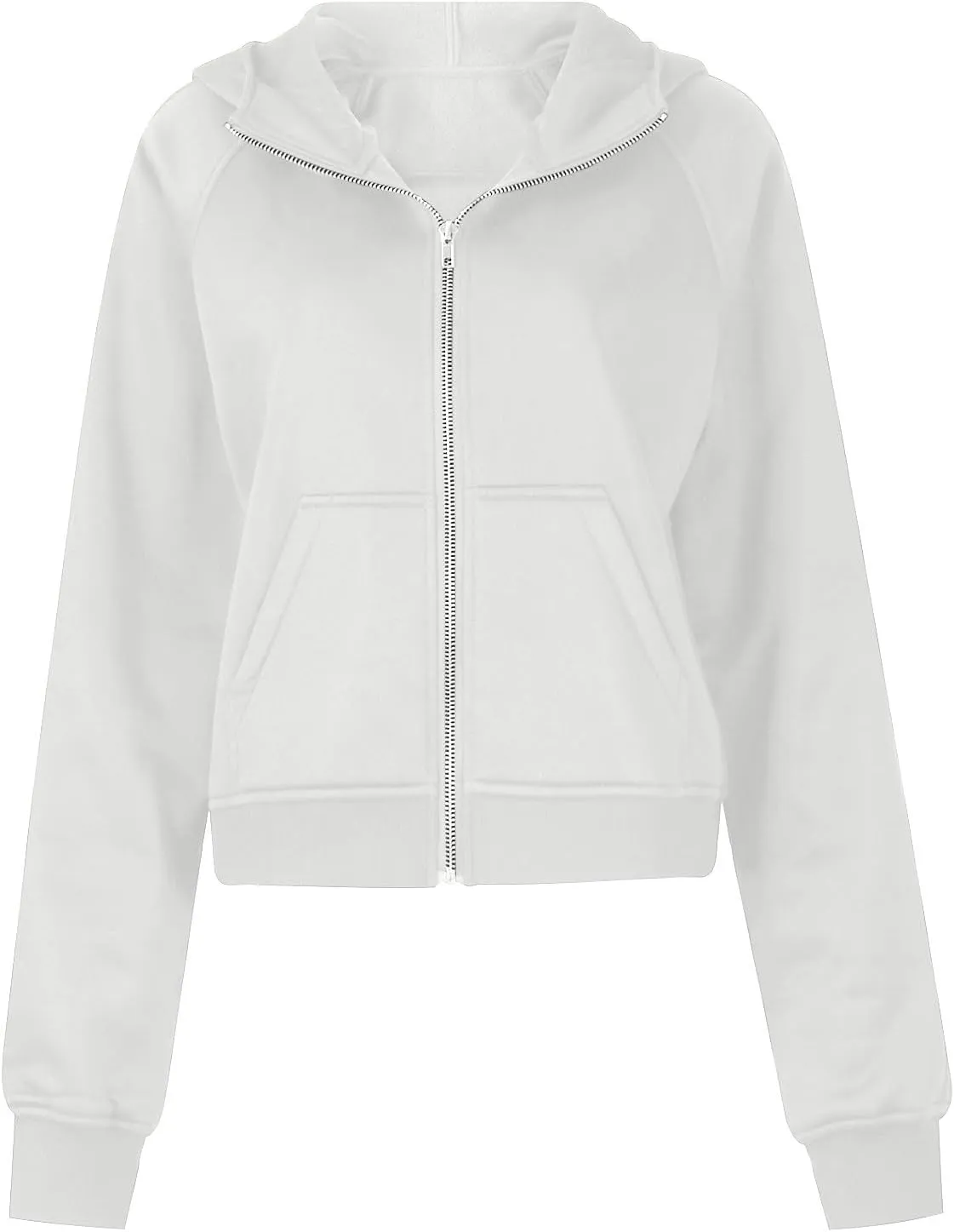 Hoodies for Women Zip Up Cropped Hoodies Fleece Oversized Sweatshirts Full Zip Jackets Y2k Fall Clothes 2024 Fashion Outfit
