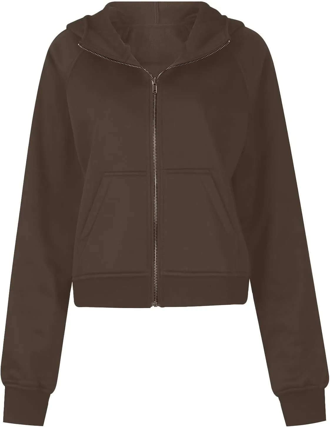 Hoodies for Women Zip Up Cropped Hoodies Fleece Oversized Sweatshirts Full Zip Jackets Y2k Fall Clothes 2024 Fashion Outfit