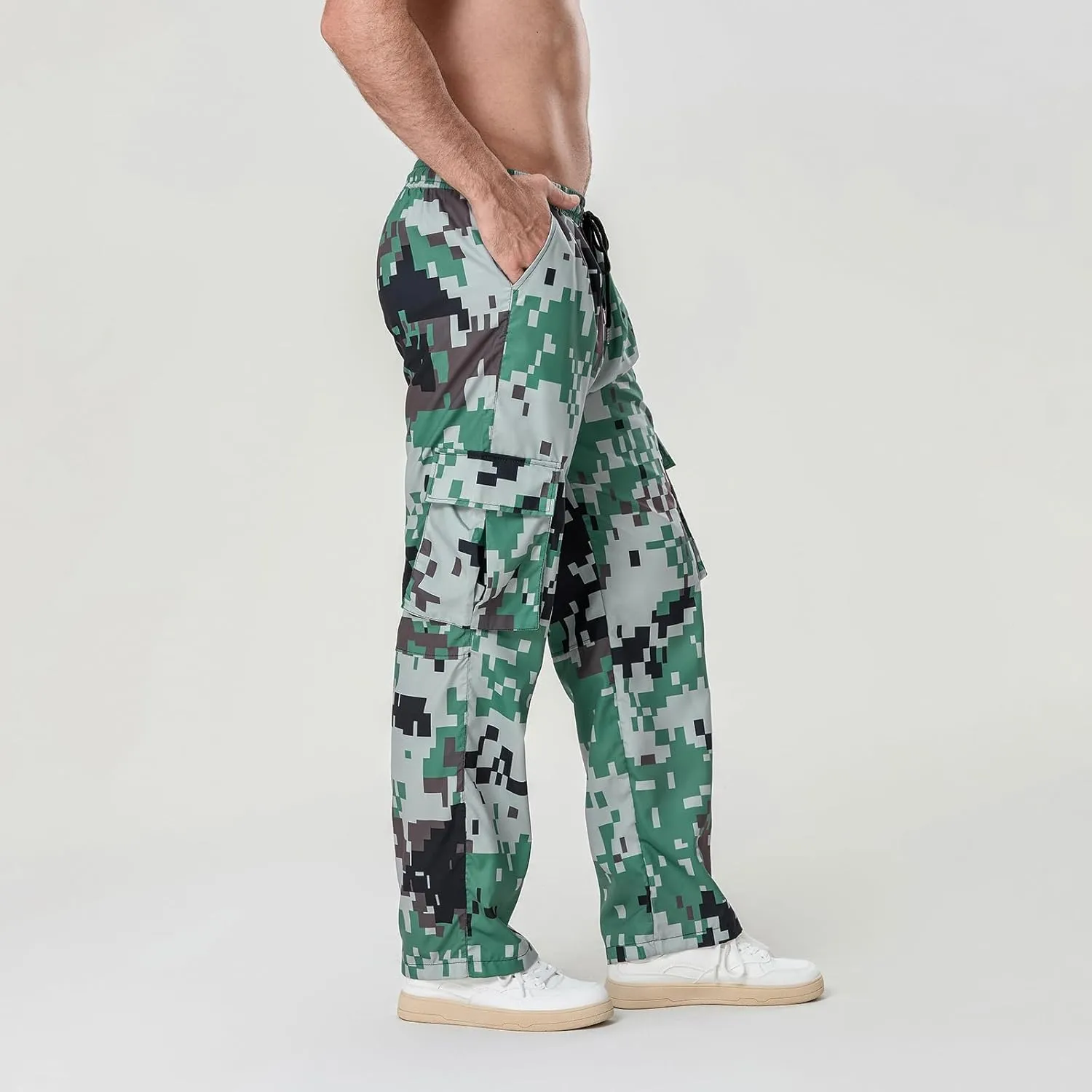 Hulpvktsgiq Men Camo Joggers Sweatpants Casual Lightweight Hiking Outdoor Trouser Streetwear Straight Leg Pants with Pockets