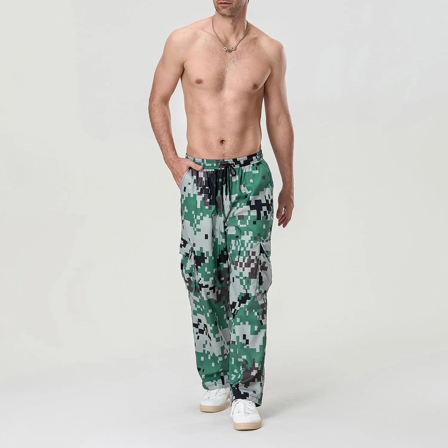 Hulpvktsgiq Men Camo Joggers Sweatpants Casual Lightweight Hiking Outdoor Trouser Streetwear Straight Leg Pants with Pockets