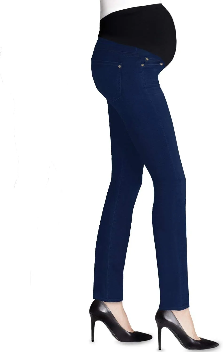 Hybrid & Company Super Comfy Stretch Women's Maternity Bootcut Jeans with Real Pockets