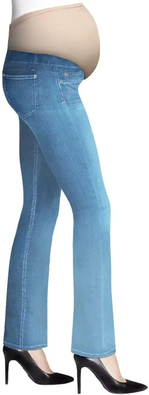 Hybrid & Company Super Comfy Stretch Women's Maternity Bootcut Jeans with Real Pockets